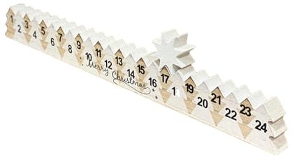 Generic Candy Corn Ornament Wooden Christmas Countdown Advent Calendar Fireplace and Shelf Home Christmas Countdown Ornament Extra Large Garden Gnomes Outdoor (Khaki, 23.5X5CM)