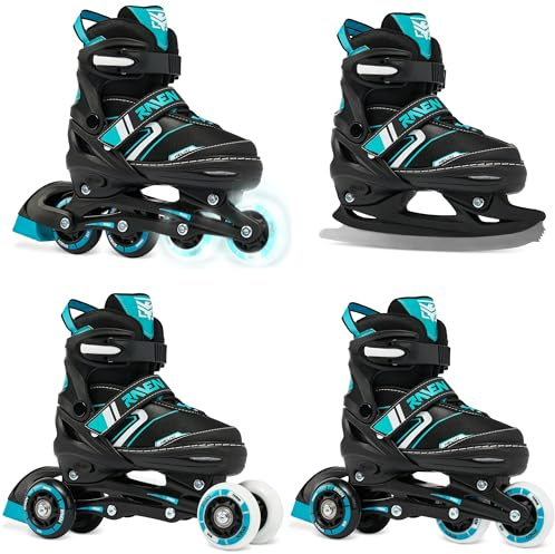 RAVEN Verstellbare 4in1 Inlineskates-Schlittschuhe-Rollschuhe-Triskates Helixi