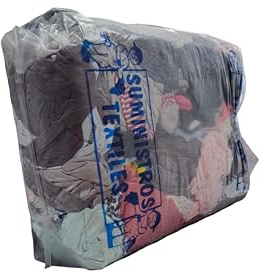 ARDELY® Paños de Limpieza para Taller mecánico, Saco 25 kg, Trapos de algodón de Colores, paños de Limpieza para Coche, paños de Limpieza industriales, Trapos Multiusos