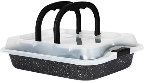 KARL HAUSMANN Backblech mit Deckel Rechteckig - Bake & Go – 3in1 - Backcontainer mit Antihaft-Beschichtung - Backform zum Backen - Transportbox - Kuchenform eckig - Hoher Rand - Praktisches Blech