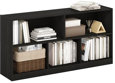 Furinno DALY Libreria A 5 Cubi, Libreria Orizzontale Portaoggetti A Cubi, Per Soggiorno, Camera Da Letto, Ufficio Domestico, Espresso