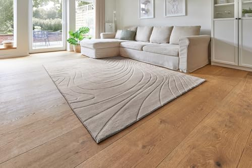 andiamo Dale - Alfombra de Pelo Corto con Efecto Profundo para el salón o el Dormitorio, Alfombra Tejida de Pelo Alto, Suave, 60 x 110 cm en Color Gris