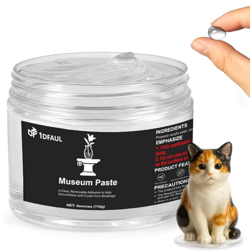 1DFAUL 4 oz Exhibits Fixing Gel for Museum, Removable Clear Museum Paste Putty Wax, Reusable & No Residue, Fixed Collection Artifacts and Decorations to Prevent Vibration, Falling