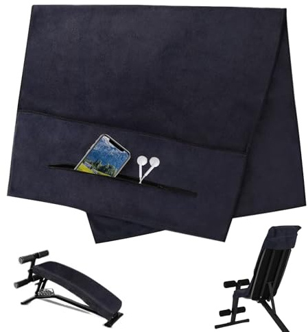 AOROPS Asciugamano fitness 120 x 50 cm, asciugamano fitness con tasca con chiusura lampo, asciugamano sportivo, in microfibra, per sport, palestra, allenamento, attività all'aria aperta