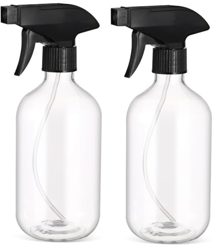 LIGIGWASH Flaconi Spray per Pulizia 2 Pezzi da 500ml, Nebulizzatori Vuoti Trasparenti Bocca Larga, Multiuso per Detergenti Domestici, Cura Chioma e Ufficio