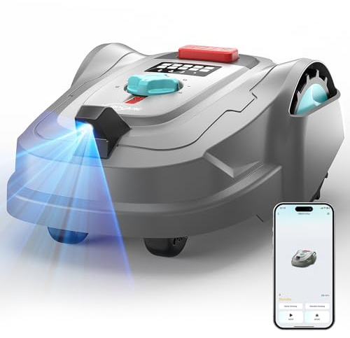 YARDCARE M800Plus Mähroboter ohne Begrenzungskabel,GPS Positionierung+3D Vision Rasenmäher Roboter ohne Kabel,800 m²,U-förmiger Mähmodus, automatische Aufladung, App,150 Hinderniserkennungen