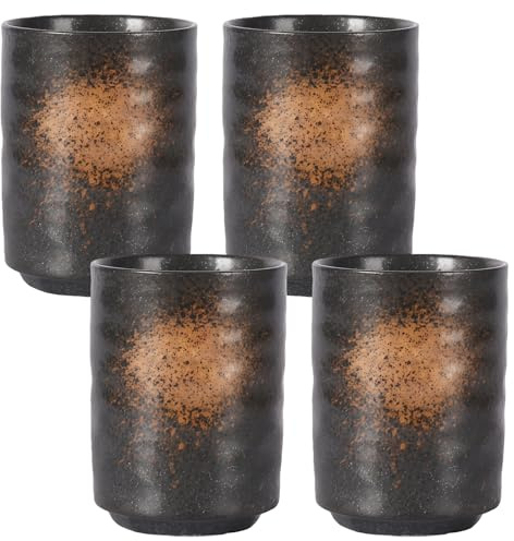 Jaamyears Kleine Keramik-Teetassen, 4er-Set, japanische Teetassen, Keramik, 300 ml, Kaffeetasse