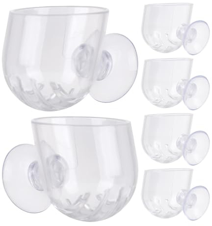 CORHAD 6 Stück Aquariumpflanzendekoration Blumentopfdekoration Aquariumdekoration Garnelen zubehör futterspender Aquarium futterbehälter Aquarium futtergerät Transparent
