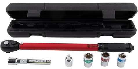 Chiave dinamometrica a 72 denti, attacco da 1/2, regolabile 20-230 Nm, in acciaio al cromo vanadio, per riparazioni automobilistiche e manutenzione meccanica