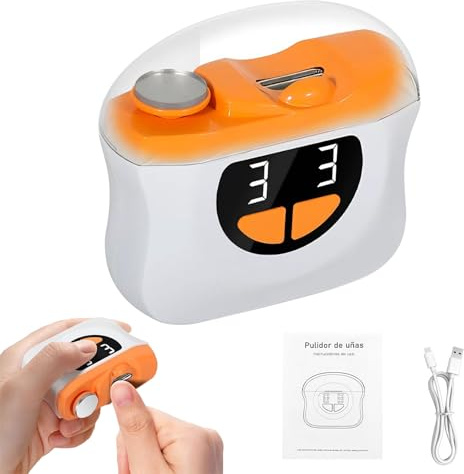 Automatischer Elektrischer Nagelclipper mit LED-Licht, 2-in-1 Nagelfeilen & Polieren, 3 Einstellbare Geschwindigkeiten, Sicher für Kinder, Erwachsene & Senioren, Ideal für Maniküre & Pediküre zu Hause