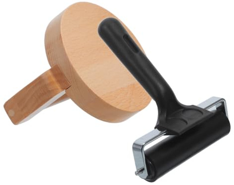 VALICLUD Strumento con Rullo in Legno Robusto per Artigianale e Manico Ergonomico Facile da Impugnare, per Creativi di Linoleum e attività Manuali