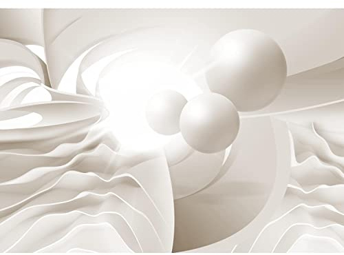 Runa Art Papier peint intissé 3D Abstrakt 352 x 250 cm Toison Mur XXL Tableaux Muraux Tapisserie Photo Décoration Murale Salon Chambre beige 9226011b