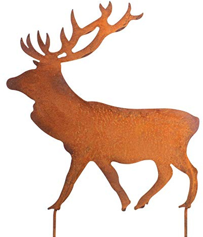 Blümelhuber Rothirsch 38cm x 40cm Rost Gartendeko Edelrost Gartenstecker