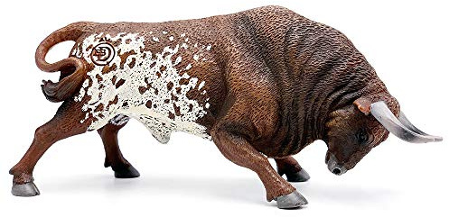 DEQUBE- Figura de Toro Bravo, marrón y blanco (10107) , color/modelo surtido