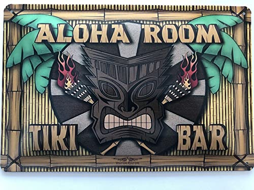 Blechschild 20x30cm gewölbt Aloha Room Tiki Bar Cocktail Musik Cuba Libre Kuba Deko Geschenk Schild