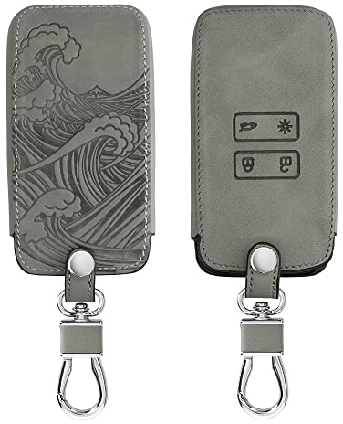 kwmobile Custodia Compatibile con Renault con 4 tasti Smart Key (solo Keyless Go) - Cover Chiavi Auto Protezione Copri Telecomando - Copertina Copri Chiave Onde