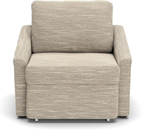 DOMO. collection Sessel Relax, Schlaffunktion, beige-braun | Sessel mit Schlaffunktion, komfortabler Schlafsessel mit Boxspringfederung und stilvoller Optik, 108 x 96 x 86 cm (BxTxH)