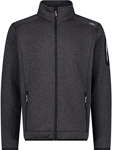 CMP Giacca In Pile Knit-Tech da Uomo, Nero-Glacier, 50