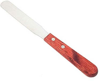 SLS SHOP Spatola Dritta Stendi Cera A Caldo Acciaio Depilazione Ceretta Manico In Legno