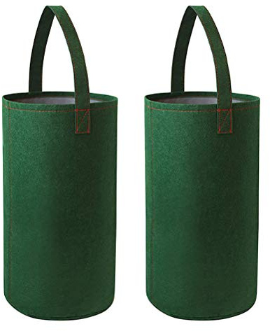 Calayu Pflanzentaschen, Tomaten-Zuchtbeutel Erdbeer-Pflanzsack Filz Hängende Pflanzen-Zuchtbeutel Umgedrehte Pflanzenpackung für Erdbeer-Gemüseblume 2 Pack