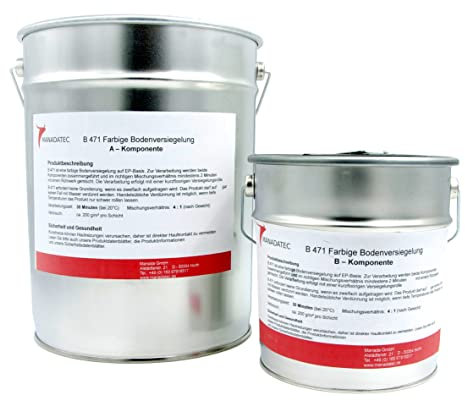 MANADATEC 2k Epoxidharz Bodenbeschichtung 5kg I RAL 1015 Hellelfenbein I Lösemittelfrei, Umweltfreundlich & Geruchsneutral I Beschichtung für Garagen- & Kellerböden I Hohe Schlagfestigkeit