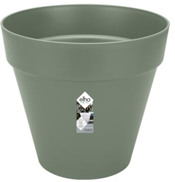 Elho Loft Urban Round 40 - Macetero por Exterior - 100% Plástico Reciclado - Ø 38.5 x H 35.3 cm - Verde/Pistache Green