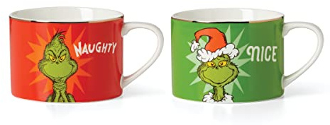 Lenox Grinchie Gifts Naughty & Nice Tassen, 1,79, Grün