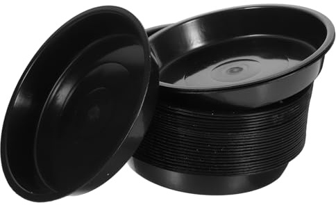 YARNOW 25pcs Water Tray Round Black Tray Flower Pot Saucers Black Plant Saucer 5 Inch Round Garden Supplies Indoor House Plants Flowerpot Water Plate Cobblestone Plastic Bottom Plate