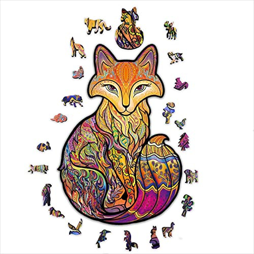 ACROPAQ - Holzpuzzle Fuchs A4-150 Teile, 210 x 297 mm - Wooden Puzzle, Puzzle für Erwachsene, Holzpuzzle Erwachsene, Holz Puzzle Erwachsen, Puzzle Erwachsene