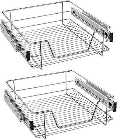 LZQ Teleskopschublade Küchenschublade 4X 50cm Küchenschrank Korbauszug Schrankauszug Schlafzimmerschränke Korbauszug Vollauszug Schublade