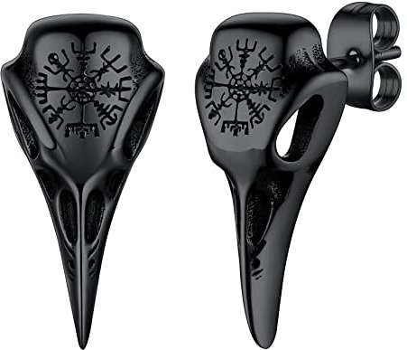 FaithHeart 925 Silber Wikinger Ohrstecker für Herren Damen Viking Mjölnir Ohrstecker Fenrir Wolfkopf/Vegvisir/Valknut Ohrstecker Wikinger Amulett für Weihnachten Geburtstag Valentinstag