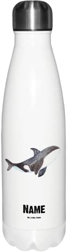 Mr. & Mrs. Panda Trinkflasche mit Namen Orca - Personalisierte Geschenke, Motivation, Wal, Wasserflasche, Urlaub, personalisiert, Sportflasche, Meer, Arbeit, Thermoskanne, Orcas