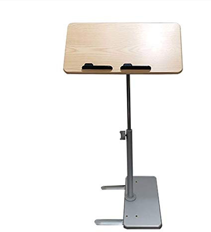 Table de lit réglable en hauteur médicale, table de plateau latérale de lit roulant plat pour une utilisation à domicile, chariot pour ordinateur portable pour station de travail mobile, lit de bureau
