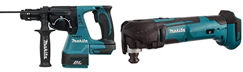 Makita DHR243Z 18V Li-ion LXT 24mm SDS-Plus Rotary Hammer - Batteries and Charger Not Included & DTM51Z Multi-Tool, 18 V,Blue