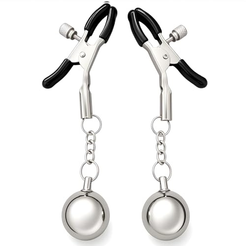 Pinzas para Pezones Ajustables con Puntas de Silicona Metálicas BDSM Bondage Juguetes Sexuales Eróticos para Mujer y Hombres, B