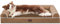 WESTERN HOME Hundebett Grosse Hunde Hundekörbchen Mittelgroße Hunde, Orthopädisches Hundebett Abwaschbar,Hundekorb Mit Rand Braun L 91 x B 68 x H 17 cm