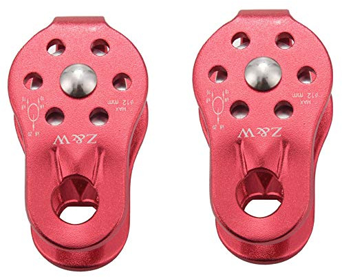 Giilayky 2 pcs Poulie de Corde Arbre Escalade Arboriculteur de Montee Poulie Fixe Rouge