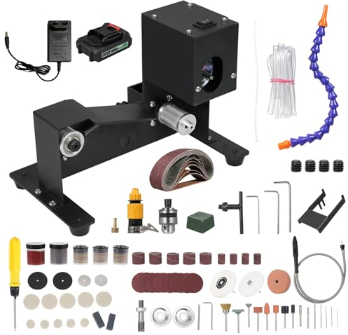 250 W Nass- und Trockenbandschleifer, Mini-Bandschleifer, elektrischer Tischschleifer, Schleifmaschine, konstante Geschwindigkeit, kleiner Schleifer, Schärfer, Poliermaschine mit Wasserrohr und 10