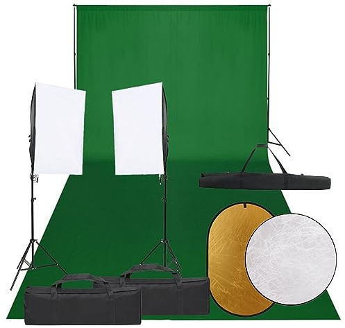 ZEYUAN Kit de Estudio fotográfico con Set de Luces, Fondo y Reflector, Soporte Fondo Fotografía, Green Screen, Iluminacion Fotografia, Fondo para Fotografia, Fotografia Accesorios,
