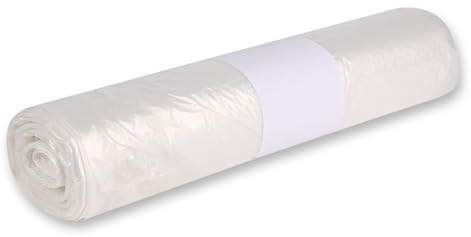 500 Stück, Müllbeutel, FRANZ MENSCH, 120 l, transparent, HDPE, flüssigdicht | Premium, auf Rolle, 70 x 110 cm, reißfest, Mülltüte, Müllsäcke, trash bags, garbage bags, Abfallentsorgung