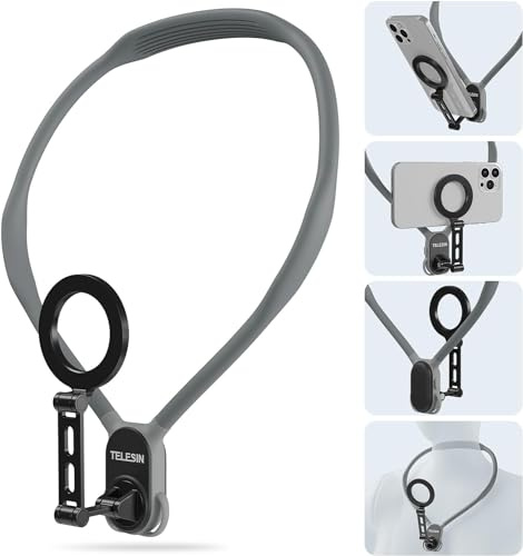 TELESIN° MNM-002 Max Magnetic Neck Mount for Phones, Neck Phone Holder POV/Vlog Selfie Mount Hand Free Phone Neck Holder Chest Stand Strap Video Recording for iPhone 15 14 13 12 Seires Android Phones