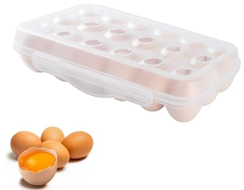 Eierbox für 18 Eier - Aufbewahrung für Kühlschrank aus Kunststoff, Transparent und Stapelbar