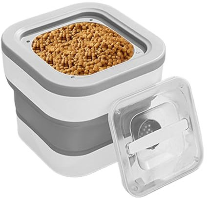 Récipient de rangement pour nourriture pour animaux, boîte de rangement pour nourriture pour chat, avec couvercle magnétique, verre doseur, récipient de rangement polyvalent pour riz et céréales