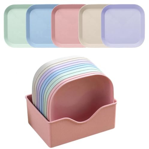Weenwill Cat Bowl,Cat Food Dish 12 Pcs Colorful Cute Feeding Bowls for Food and Water Kitten Bowls Set for Kittens,Short Legged Cats and Flat Cats