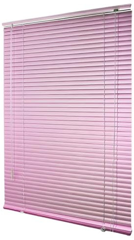 Mini Aluminium Jalousien Horizontale Jalousie Fenster, Fensterrollo, Jalousette, 45 60 75 100 105 120 135 150 160cm Dekorativer Vorhang für Schlafzimmer, Terrasse, Büro(Pink)