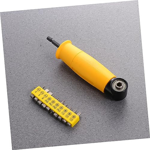 iplusmile Adaptateur de Perceuse à Angle Droit 90 Degrés Jaune en Acier Vanadium Changement Rapide D'embout pour Clé à Douille et Perceuse Électrique