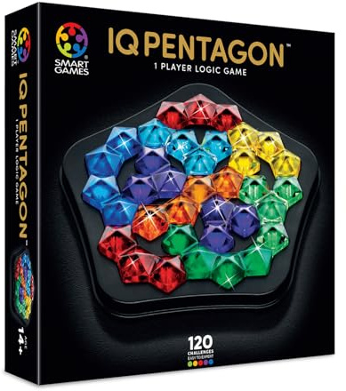 SmartGames - IQ Deluxe Pentagon, Puzzle Game with 120 Challenges, Ages 14+