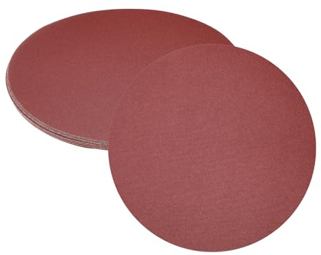 uxcell 10pcs 12-Inch Sanding Discs, 150 Grits Aluminum Oxide Hook and Loop Stick Back Sandpapers, No-Hole Round Wet/Dry Sander Papers, Sand Auto Car Paint, Wood, Metal