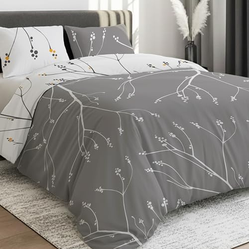 Dreamzie Double Duvet Set - Premium Microfiber Reversible Double Duvet Cover (200 x 200 cm) 3 PCs - Ultrasoft Hypoallergenic Luxury Quilt Cover Bedding Sets with Zipper Closure