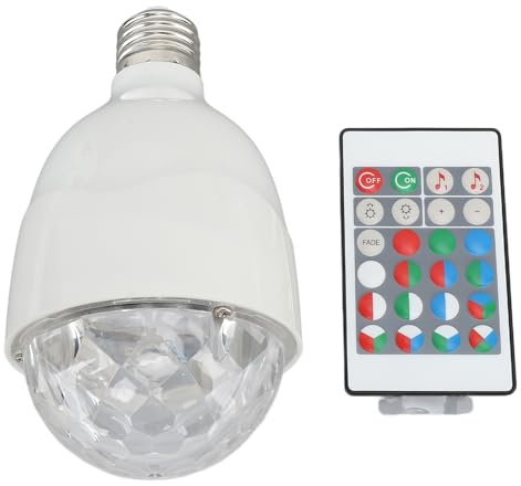 Haofy RGB-Blitz-Kugellampe, Ferngesteuertes E27-Disco-Licht mit Sound-Sync-Funktion für Hochzeiten und Partys, Farbenfrohe Rotierende Atmosphäre für Jede Veranstaltung